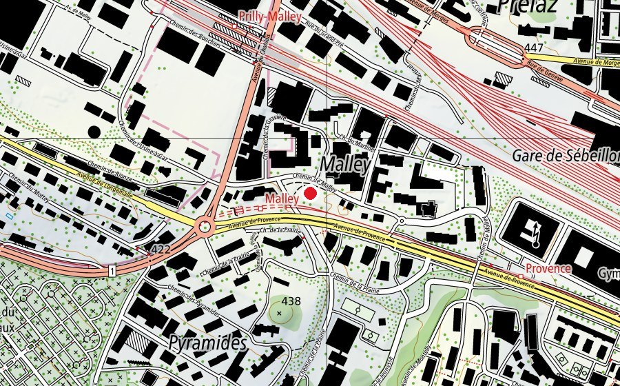 Map showing the location of La Dune de Malley (Playground)