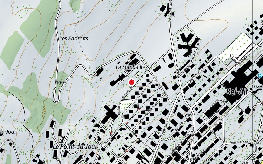 Map showing the location of La Sombaille (Playground)