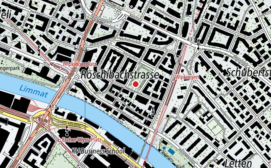 Carte indiquant l’emplacement de Landenberganlage (Place de jeux)