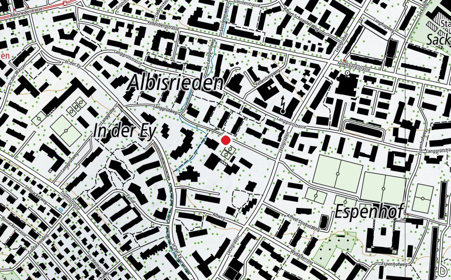 Mappa con la posizione di Langgrüt - Altweg (Parco giochi)