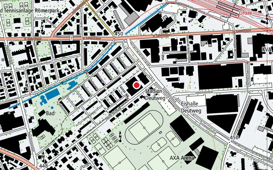 Mappa con la posizione di LazerFun (Parco giochi)
