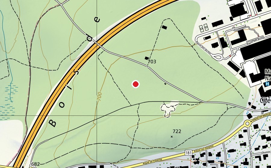 Karte mit dem Standort von Le champignon mycorhizien (Spielplatz)