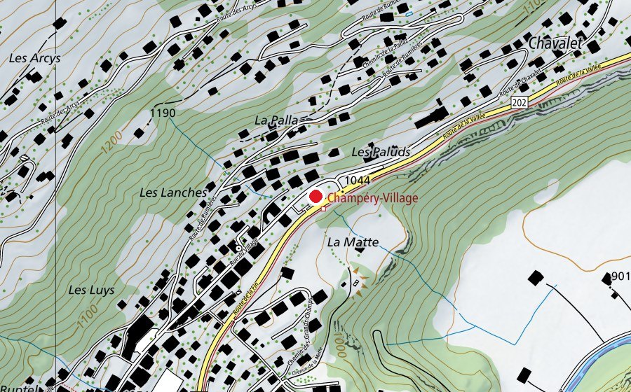 Map showing the location of Le P'tit Parc (Playground)