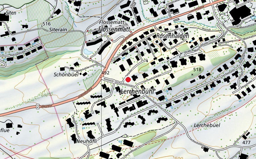 Map showing the location of Lerchenbühl (Playground)