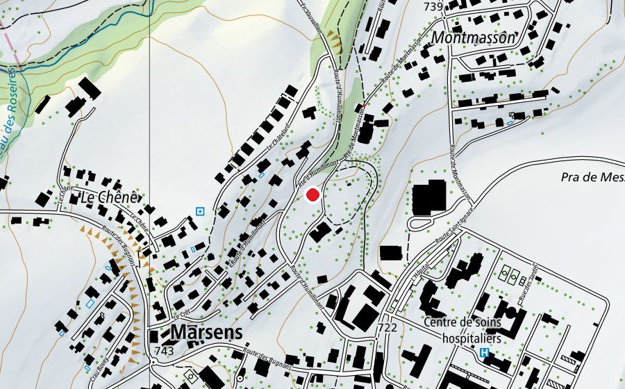 Carte indiquant l’emplacement de Les Galopins, (Place de jeux)