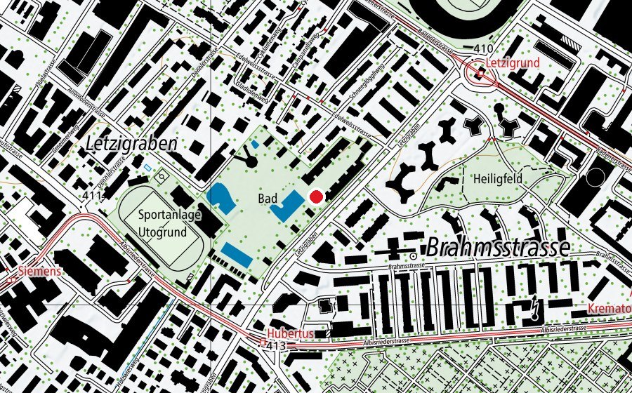 Mappa con la posizione di Letzigraben (Parco giochi)
