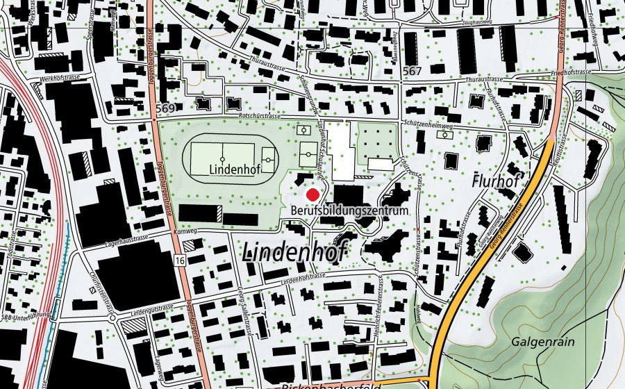Map showing the location of Lindenhof (Playground)