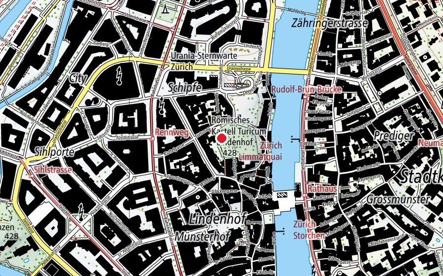 Carte indiquant l’emplacement de Lindenhof (Place de jeux)