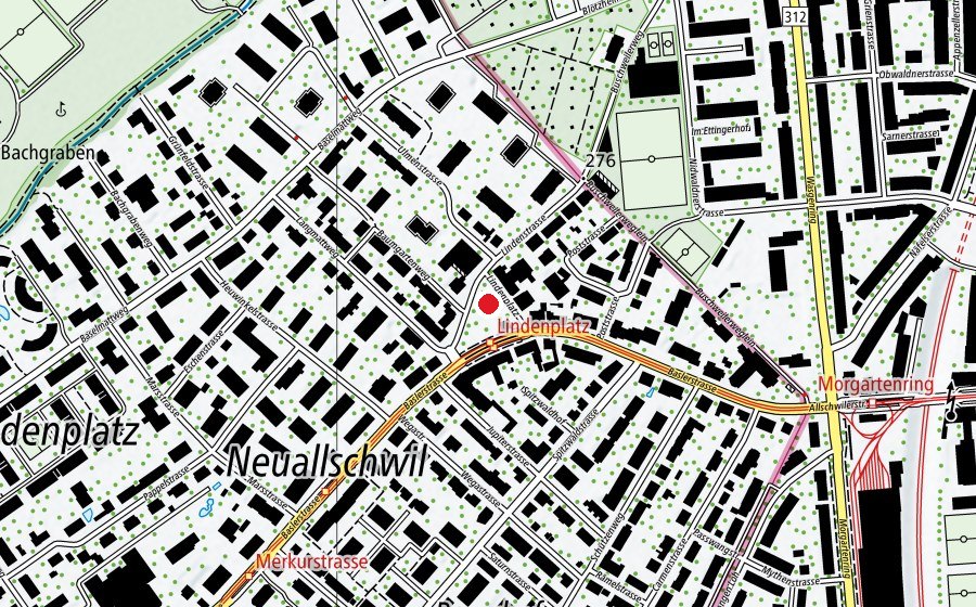 Map showing the location of Lindenplatz (Playground)