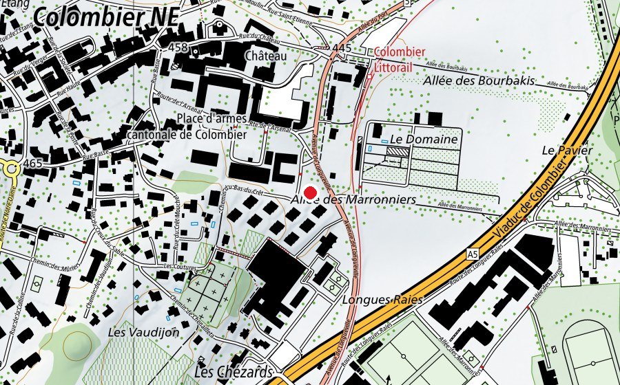 Carte indiquant l’emplacement de Ma crèche sous les étoiles (Place de jeux)