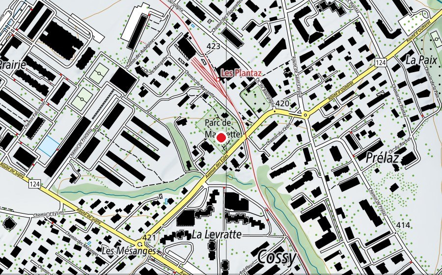 Map showing the location of Mangette (Playground)