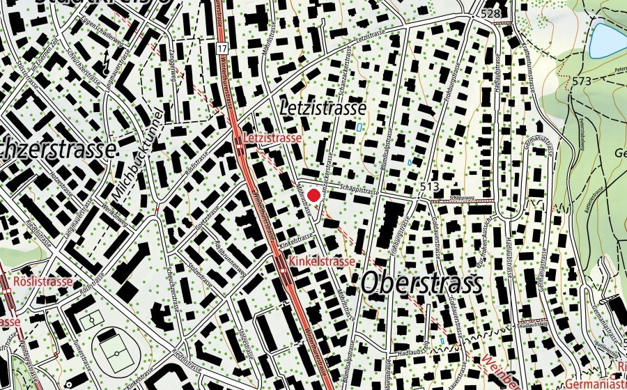 Carte indiquant l’emplacement de Möhrlianlage (Place de jeux)