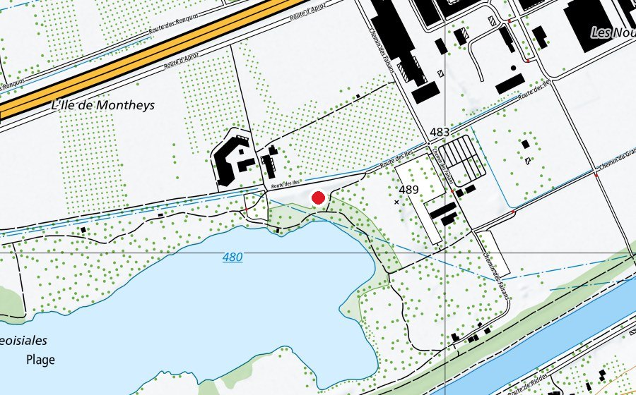 Mappa con la posizione di Mur de grimpe (Parco giochi)