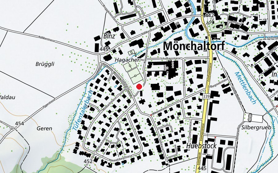 Karte mit dem Standort von Naturspielplatz Rägeboge (Spielplatz)