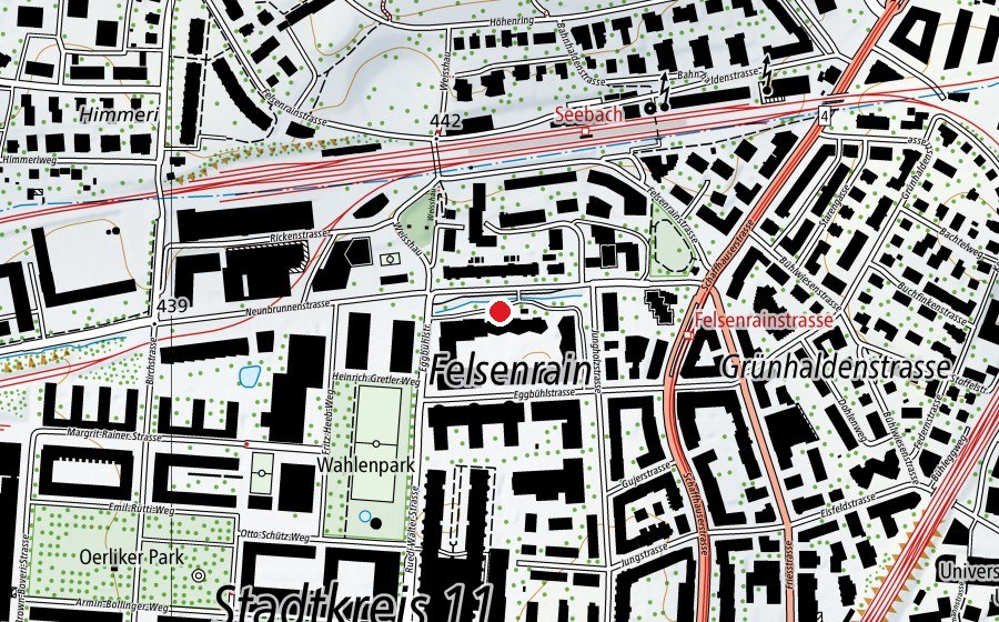 Map showing the location of Neunbrunnenanlage (Playground)