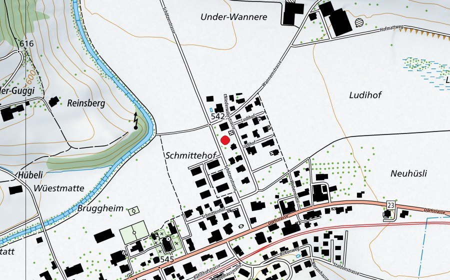 Carte indiquant l’emplacement de Niederwiler Spielplatz (Place de jeux)