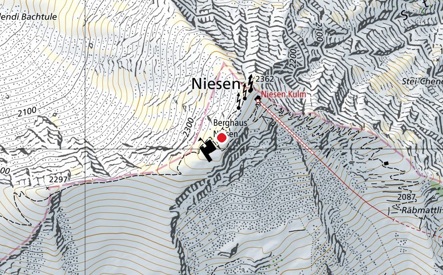 Map showing the location of Niesedörfli (Playground)