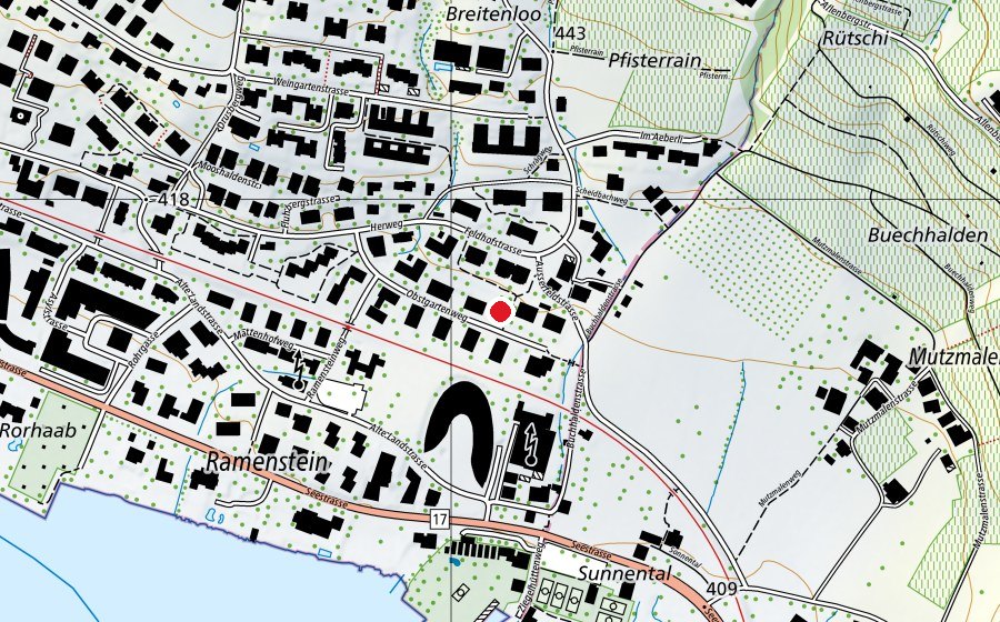 Map showing the location of Obstgarten (Playground)