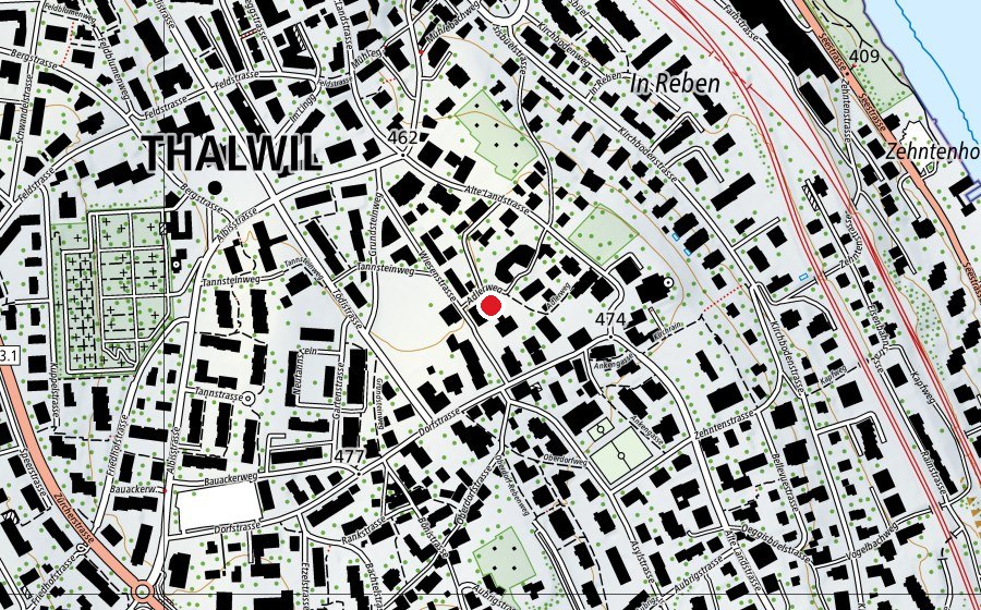 Carte indiquant l’emplacement de Oelwiese (Place de jeux)