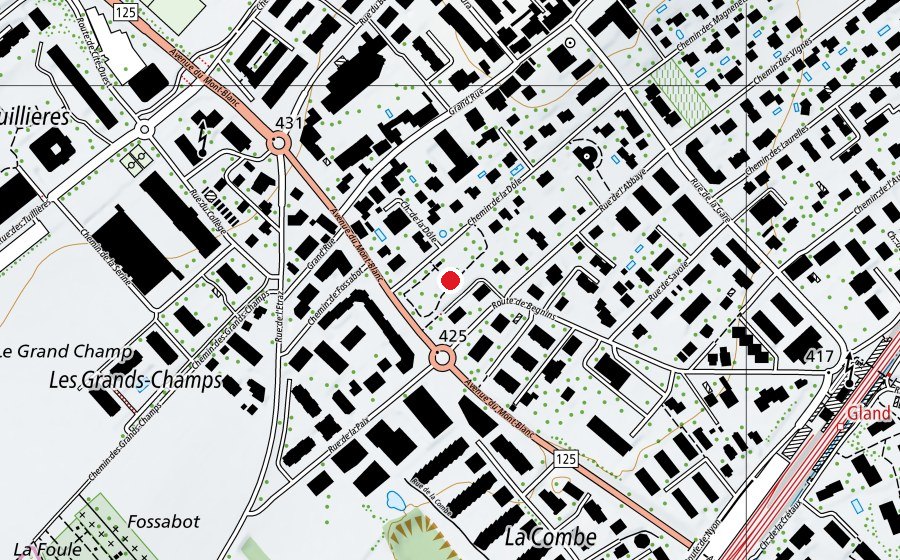 Carte indiquant l’emplacement de Parc de la Dôle (Place de jeux)