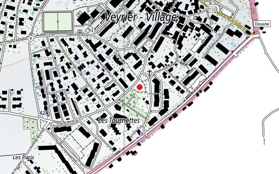Map showing the location of Parc de la Mouile (Playground)