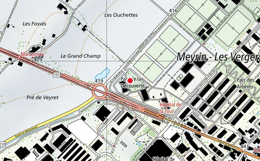 Mappa con la posizione di Parc de la Sablière (Parco giochi)
