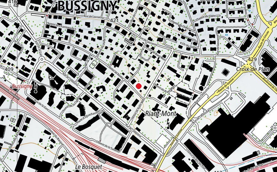 Map showing the location of Parc de Roséaz (Playground)