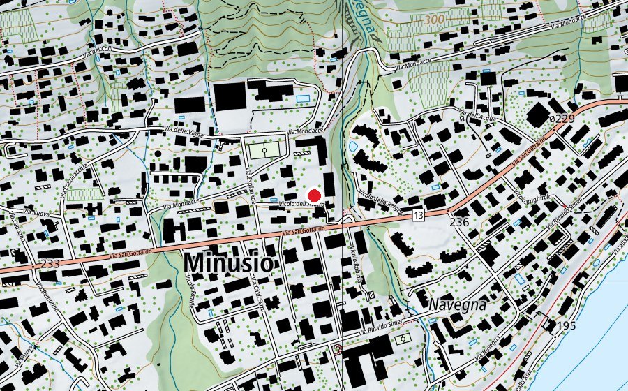 Carte indiquant l’emplacement de Parco Casa Rea (Place de jeux)