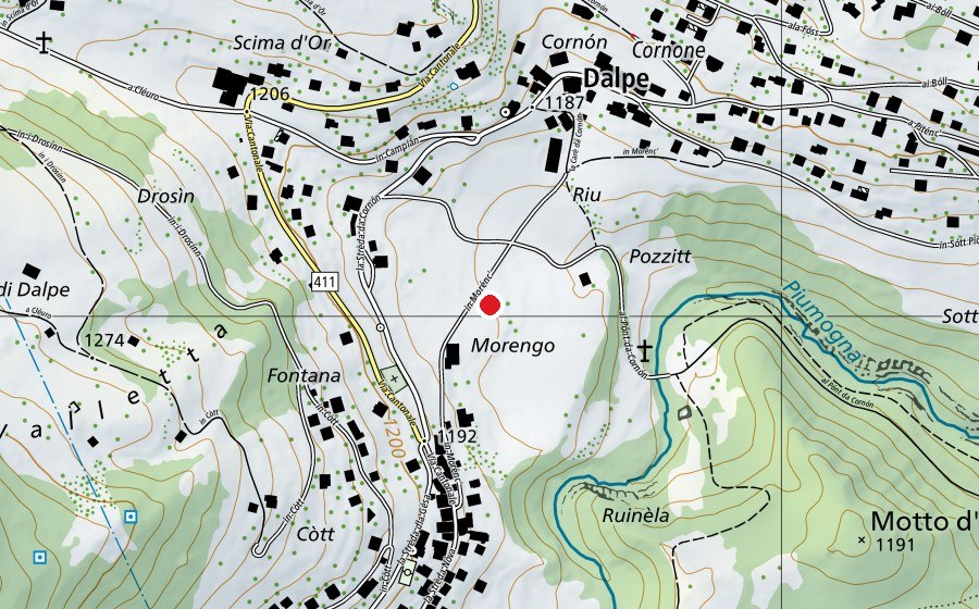 Map showing the location of Parco giochi (Playground)