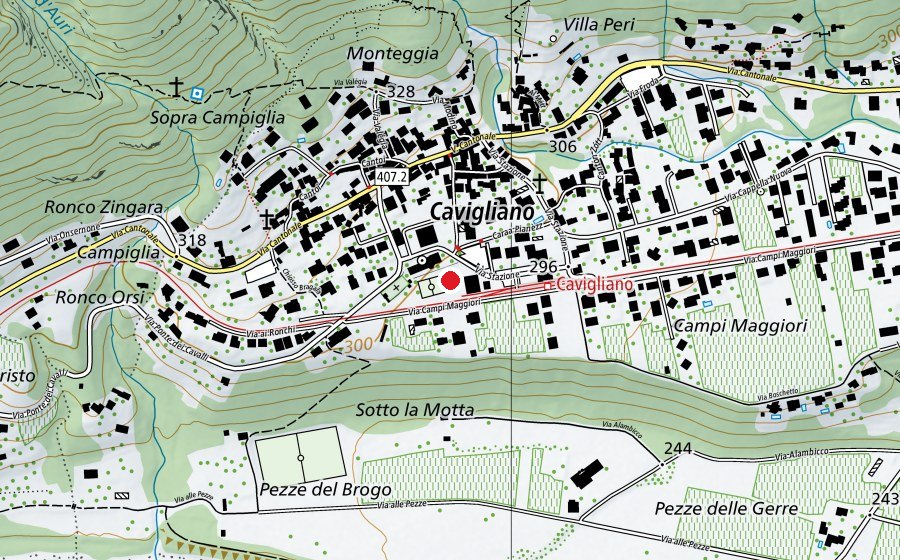 Mappa con la posizione di Parco giochi di Cavigliano (Parco giochi)