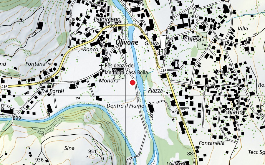 Map showing the location of Parco giochi Olivone (Playground)