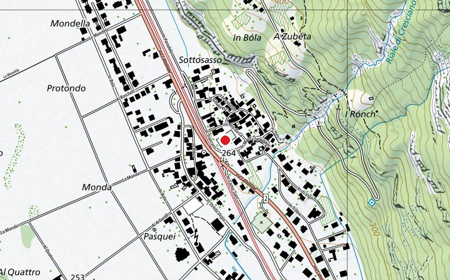 Carte indiquant l’emplacement de Parco Giochi Prò da Ca (Place de jeux)