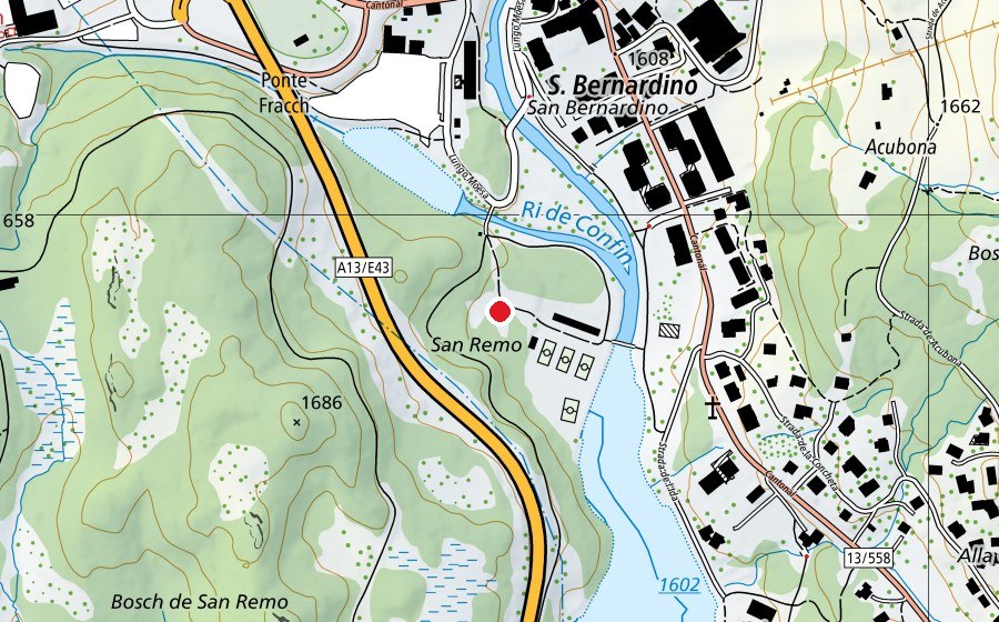 Map showing the location of Parco giochi San Bernardino (Playground)