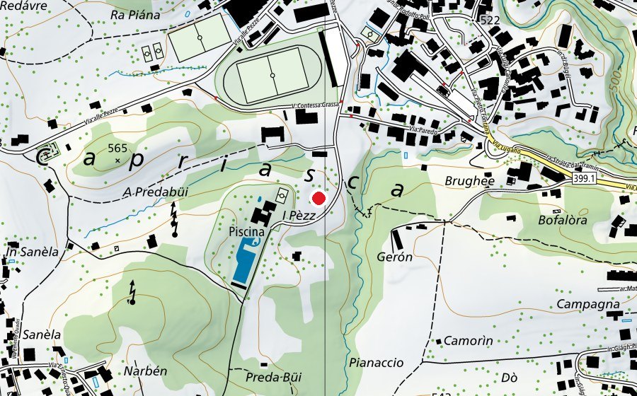 Map showing the location of Parco Melontano (Playground)