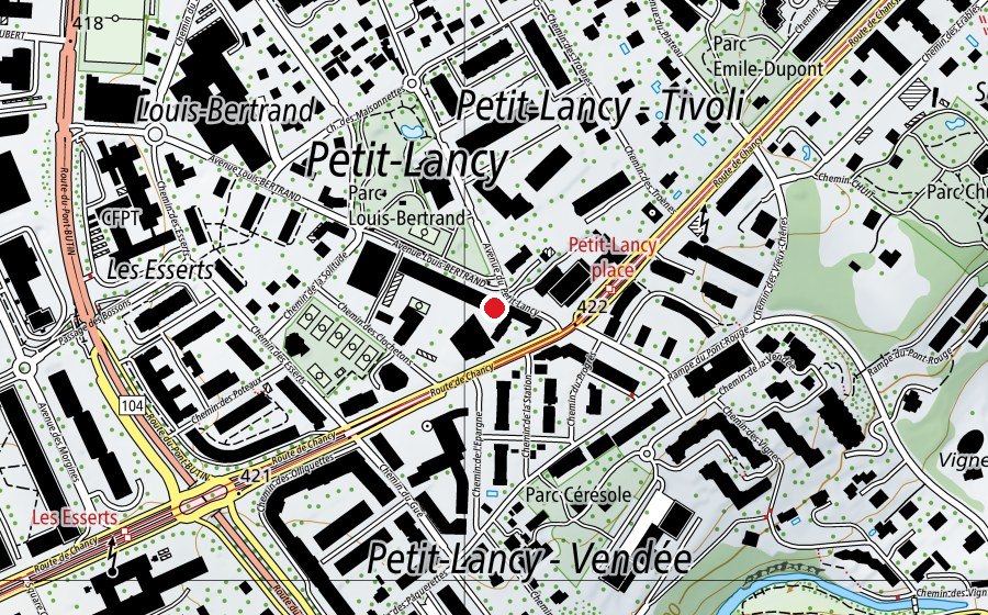 Karte mit dem Standort von Petit Train (Spielplatz)
