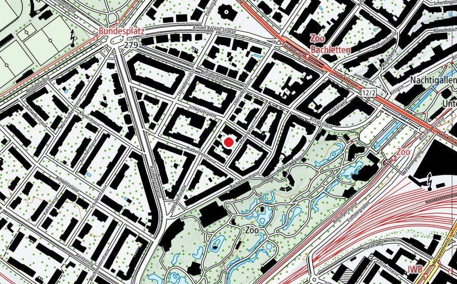 Map showing the location of Pfirteranlage (Playground)