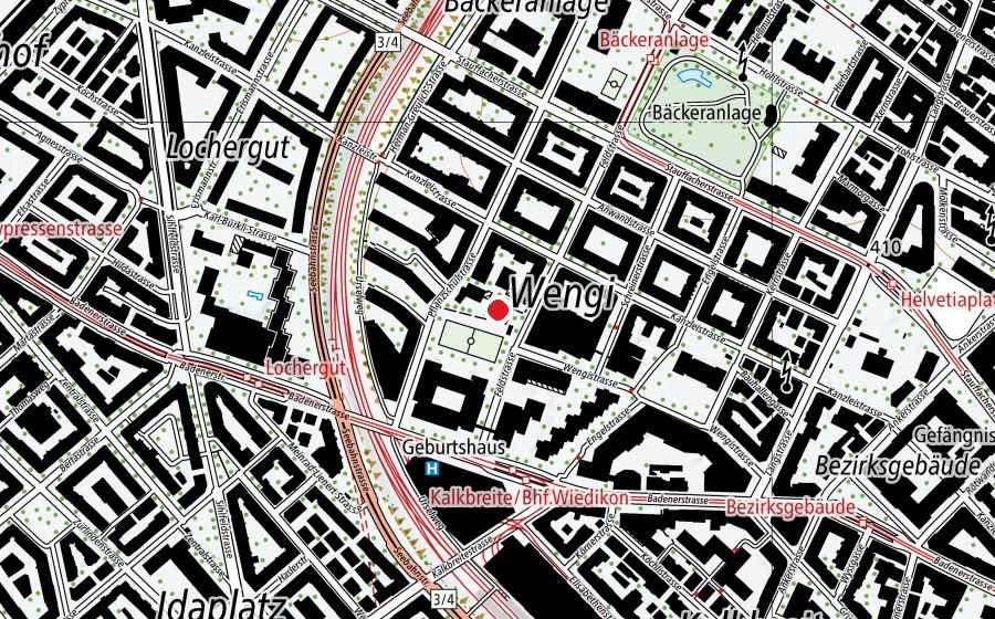 Map showing the location of Pflanzschulwiese (Playground)