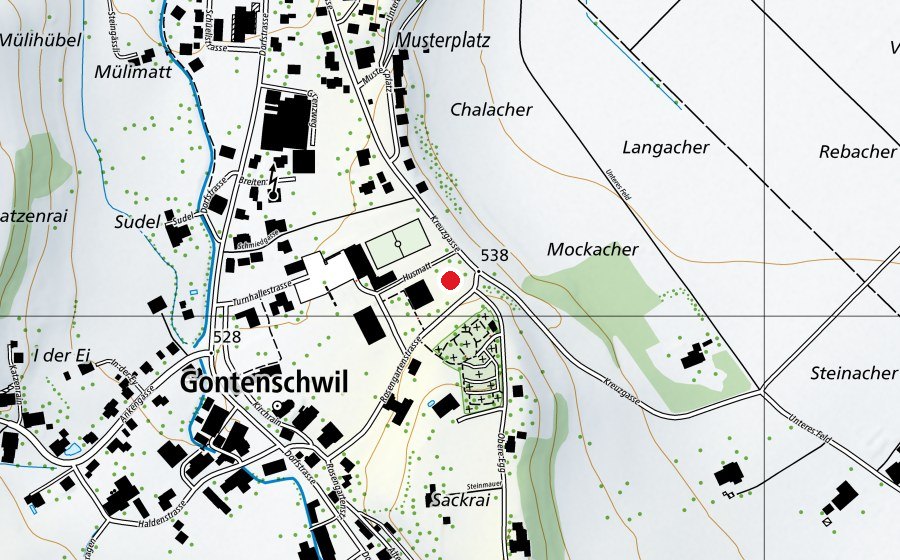 Map showing the location of Piraten Spielplatz (Playground)