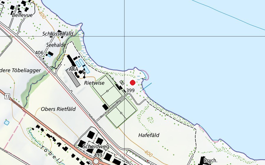 Mappa con la posizione di Piratenschiff, Badi- und Spielplatz Münsterlingen (Parco giochi)