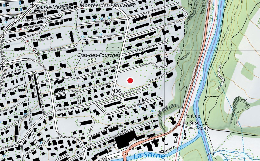Mappa con la posizione di Piste de cross VTT (Parco giochi)