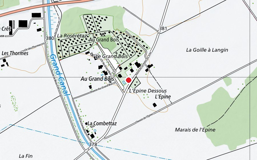 Carte indiquant l’emplacement de place de jeu (Place de jeux)