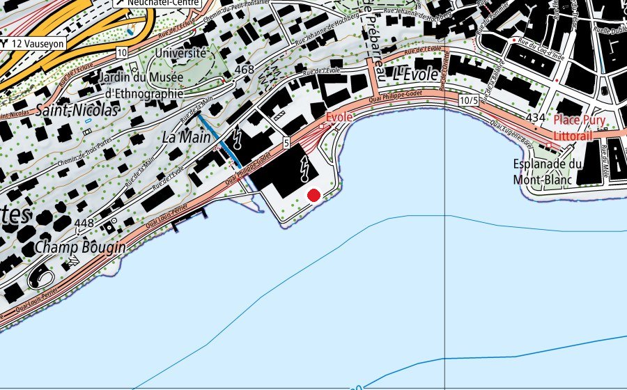 Carte indiquant l’emplacement de Place de jeu de la baie d'évole (Place de jeux)