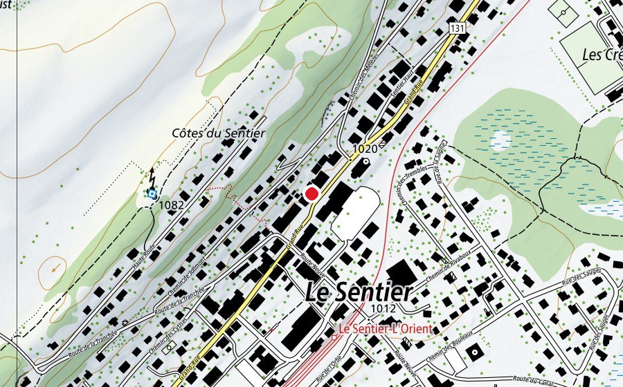 Karte mit dem Standort von Place de Jeu de la Maison de Paroisse (Spielplatz)