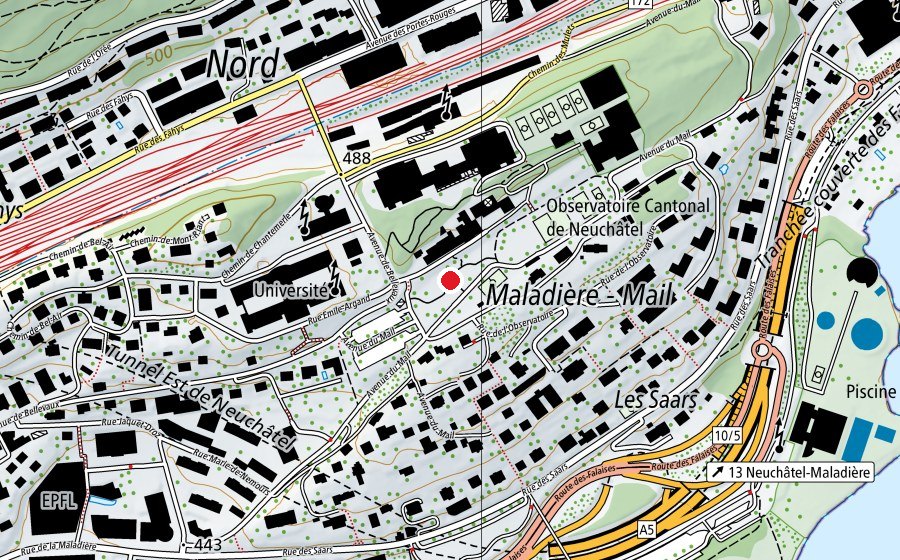 Mappa con la posizione di Place de jeu du Mail (Parco giochi)