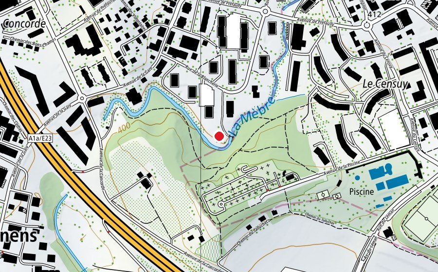 Mappa con la posizione di Place de jeu du Parc Robinson (Parco giochi)