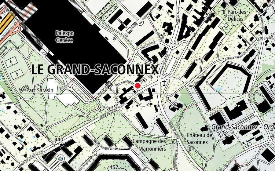Mappa con la posizione di Place de jeux de l'école Place (Parco giochi)