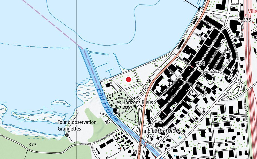 Map showing the location of Place de jeux de l'Ouchettaz (Playground)