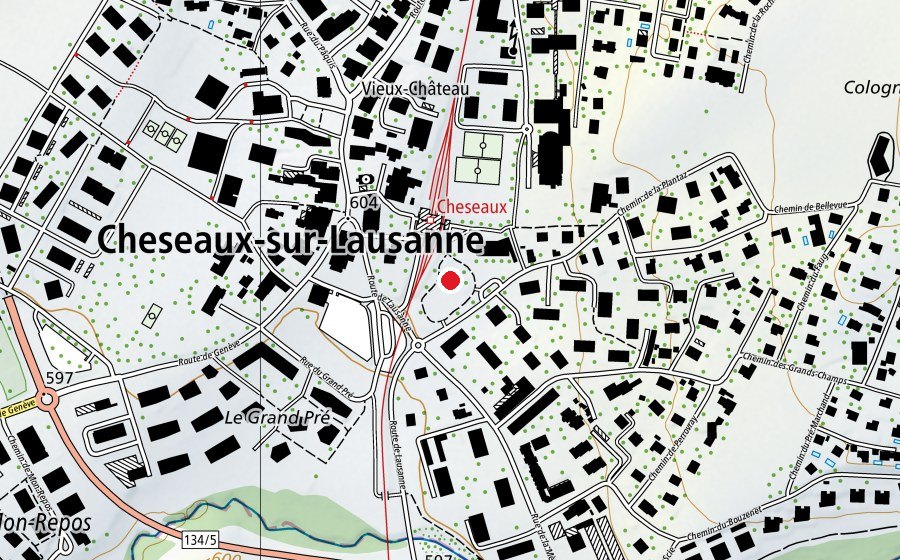 Map showing the location of Place de jeux de la Planta (Playground)