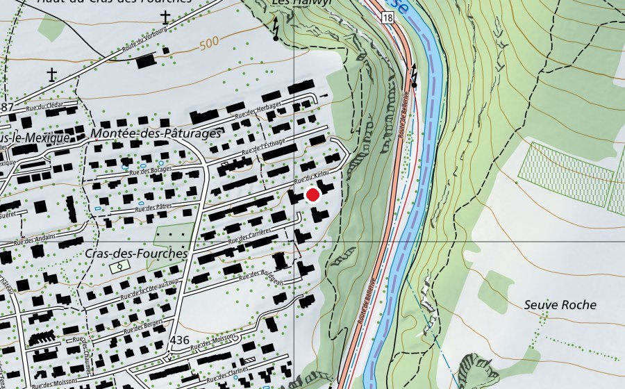 Carte indiquant l’emplacement de Place de jeux du Kirlou (Place de jeux)