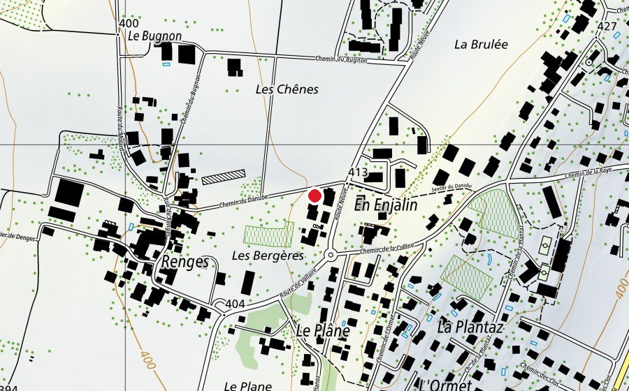 Map showing the location of Place de jeux (Playground)